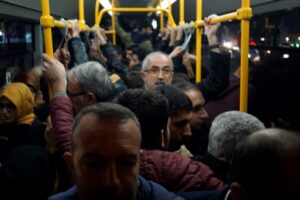 Public Transportation in Istanbul A crowded bus