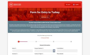 Entrance Form to Turkey Health Turkey