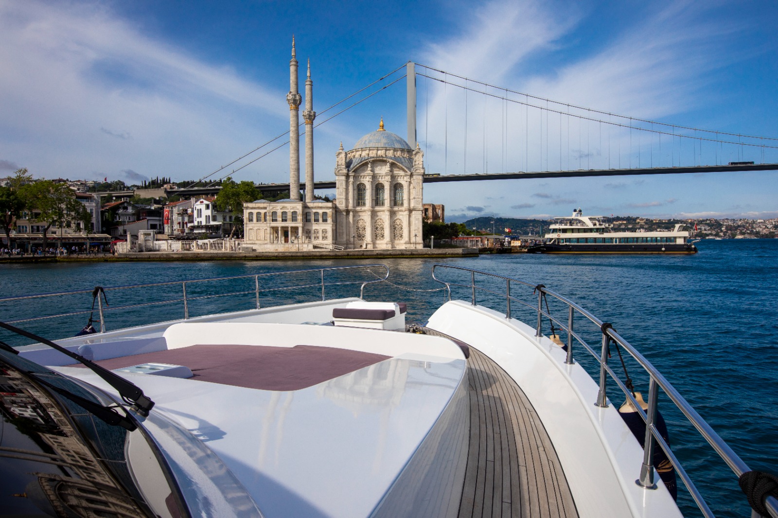 deck of private yacht in bosphorus