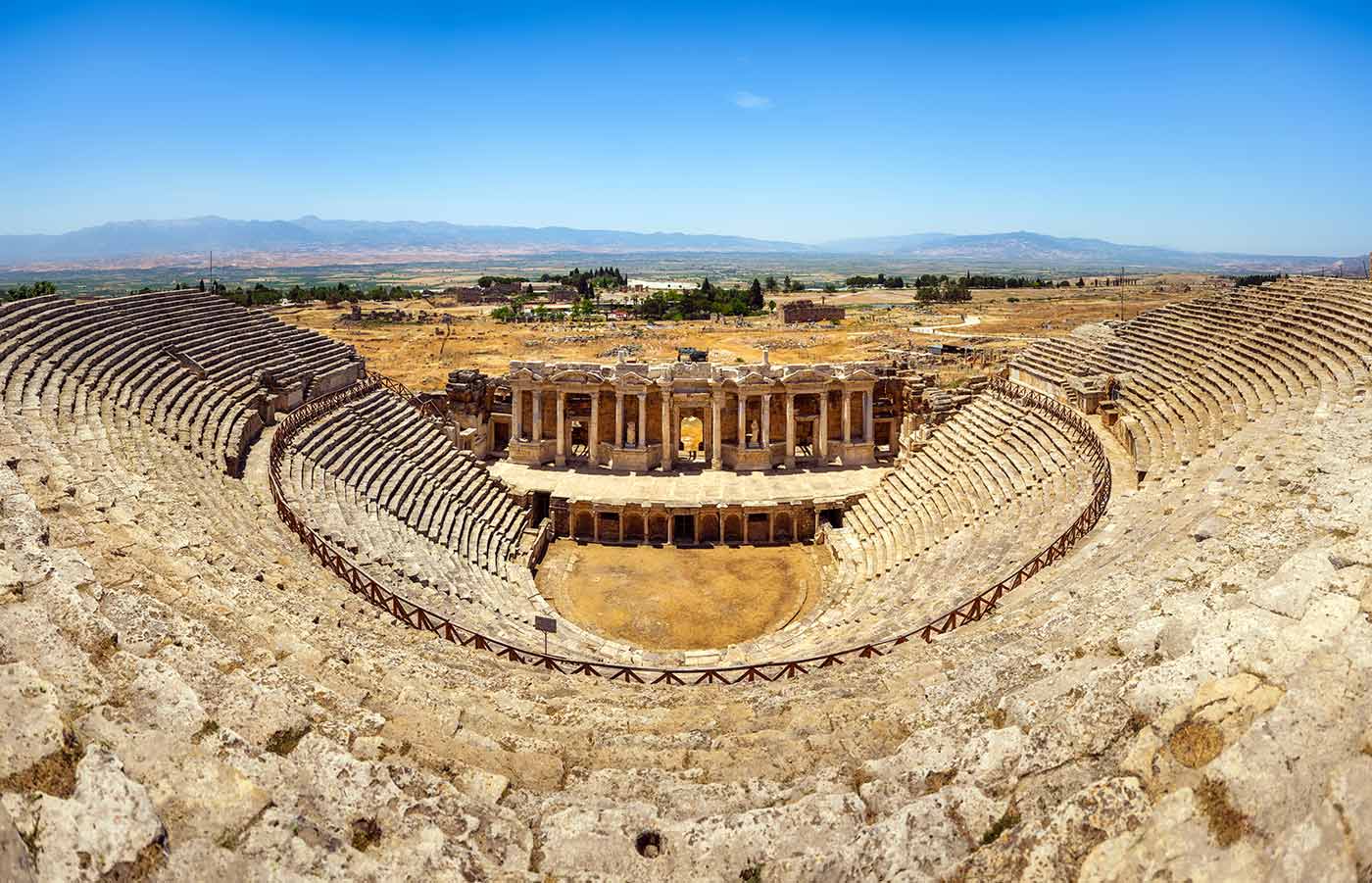 Hierapolis Ancient Amphi Theate Pamukkale Turkey