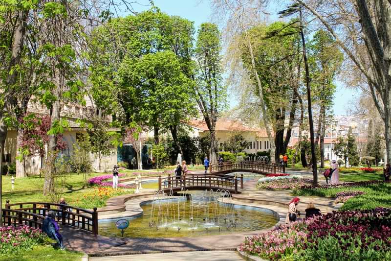 Old City Gulhane Park long trees and little pond in best parks in Istanbul