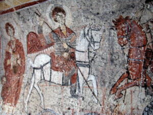 St George frescoes in Cappadoica churches