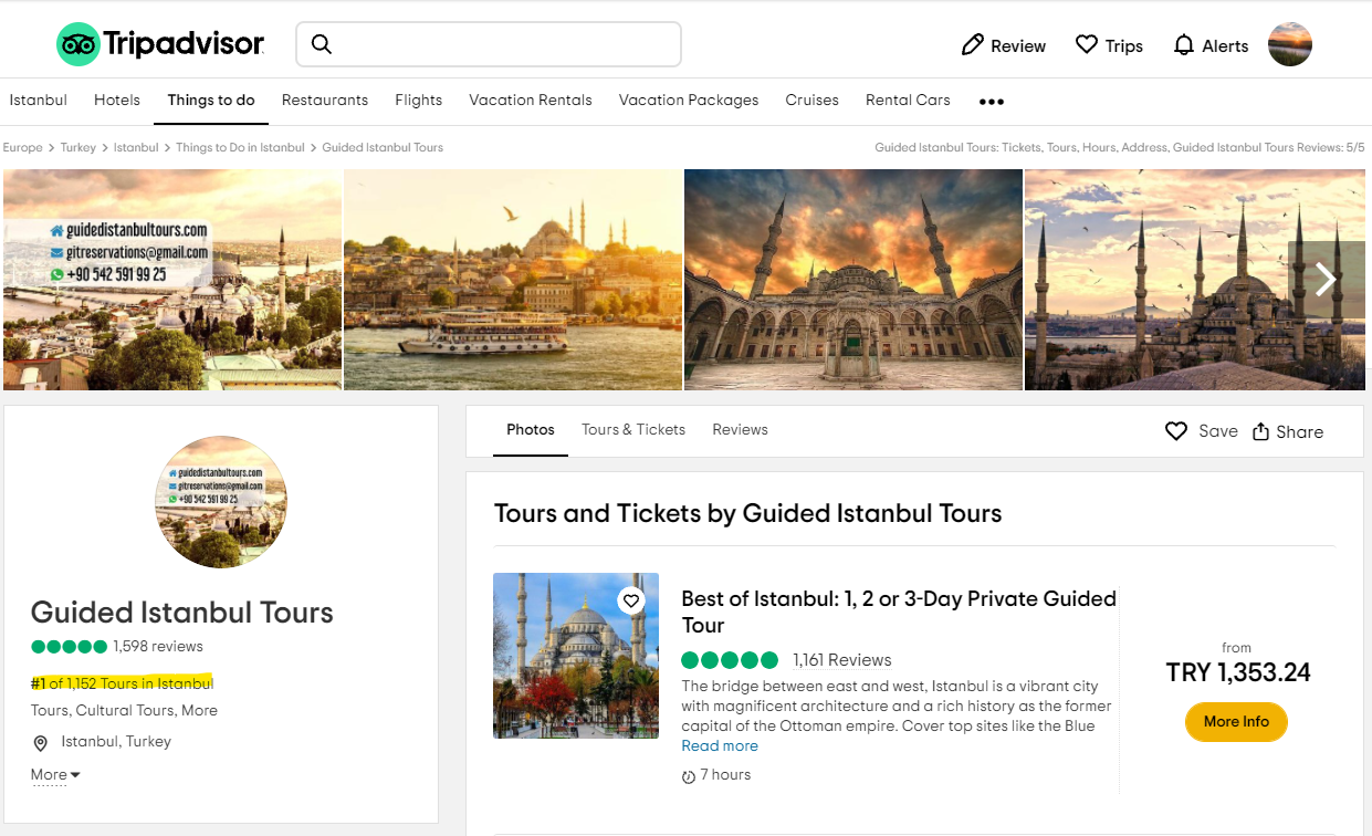 Guided Istanbul Tour's page on Tripadvisor