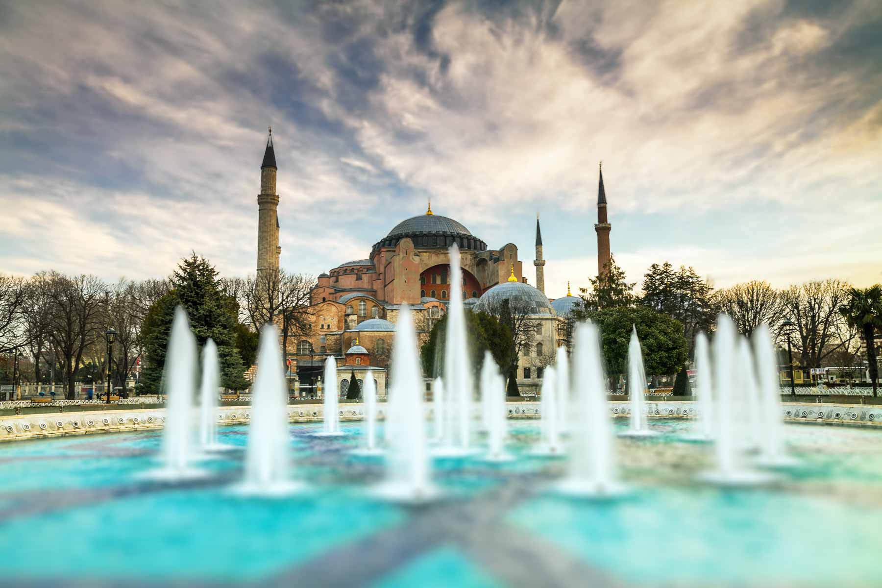 Istanbul Hagia Sophia in the Evening View