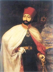 Man wearing a red fez - Turkish hat in Ottoman Empire