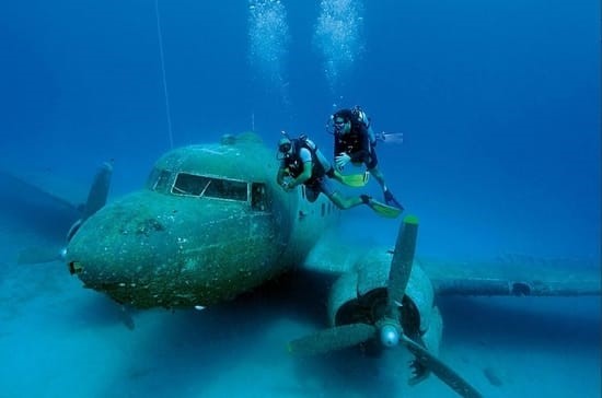 Diving near plane wreck in Turkey